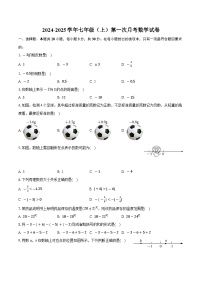 2024-2025学年人教版七年级上册第一次月考数学试卷