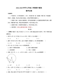 2024-2025学年九年级上学期数学期中模拟试卷（苏科版）（含答案解析）