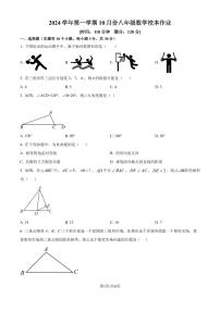 浙江省金华市义乌市四校2024-2025学年八年级上学期10月联考数学试题（原卷版+解析版）