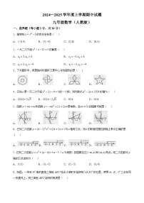 甘肃省陇南市康县2024-2025学年九年级上学期10月期中数学试题(无答案)