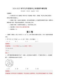 九年级数学期中模拟卷（全解全析）（南京专用）