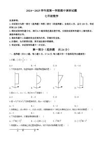 陕西省渭南市临渭区渭南初级中学2024—2025学年七年级上学期期中数学试卷(无答案)