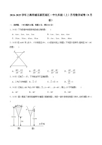 2024-2025学年上海市浦东新区南汇一中九年级（上）月考数学试卷（9月份）（含解析）