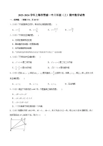 2023-2024学年上海市青浦一中八年级（上）期中数学试卷（含解析）