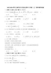 2023-2024学年上海市长宁区复旦附中八年级（上）期中数学试卷