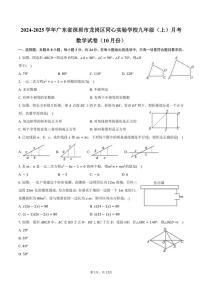 2024～2025学年广东省深圳市龙岗区同心实验学校九年级（上）月考数学试卷（10月份）（含答案）