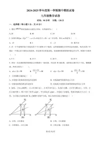 广东揭阳2024-2025学年上学期九年级期中考数学模拟试题+答案