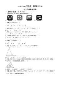 甘肃省嘉峪关市实验中学2024-2025学年八年级上学期10月期中考试数学试题