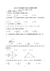 湖南省邵阳市  新宁县新宁县十校2024-2025学年九年级上学期10月期中数学试题