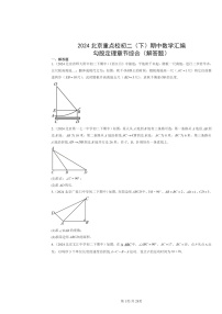 2024北京重点校初二下学期期中数学真题分类汇编：勾股定理章节综合（解答题）