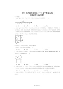 2024北京重点校初二下学期期中数学真题分类汇编：勾股定理（选择题）