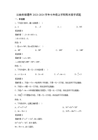 云南省昭通市2023-2024学年七年级上学期期末数学数学试题