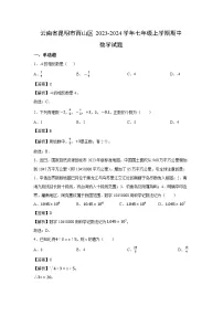 云南省昆明市西山区2023-2024学年七年级上学期期中数学数学试题