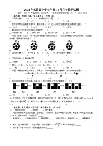 湖北省武汉市黄陂区四黄中学2024-—2025学年上学期七年级数学月考卷(无答案)