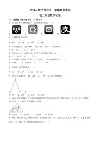 甘肃省嘉峪关市实验中学2024～2025学年八年级上学期10月期中考试数学试题（含答案）