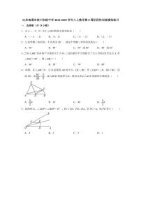 江苏南通市崇川初级中学2024～2025学年八年级上数学第8周阶段性训练模拟练习(含详解)