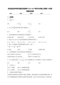 河北省沧州市东光县五校联考2024～2025学年七年级上学期10月月考数学试卷(含答案)