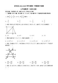 陕西省榆林市府谷县2024-2025学年上学期九年级期中考试数学试题(无答案)