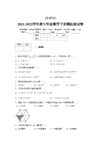 浙教版 2021-2022学年度七年级数学下册模拟测试卷 (2067)【含简略答案】