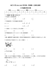 广东省佛山市南海区桂城街道映月中学2024-2025学年八年级上学期10月月考数学试题(无答案)