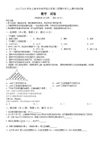 上海市浦东新区华东师范大学第二附属中学2024-2025学年九年级上学期10月期中考试数学试题