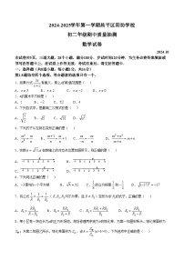 北京市昌平区阳坊学校2024-2025学年八年级上学期期中考试数学试卷(无答案)