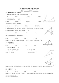 云南省玉溪市玉溪八中2024-2025学年上学期期中八年级数学模拟卷5