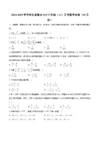 河北省衡水市第七中学2024-2025学年八年级上学期月考数学试卷（10月份）