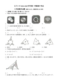 广东省江门市第二中学2024-2025学年八年级上学期10月期中考试数学试题(无答案)