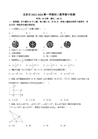 北京市2024届九年级上学期期中检测数学试卷