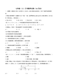 广东省中山市广浩学校2024-2025学年七年级上学期10月月考数学试卷