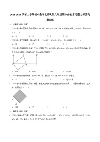 2024-2025学年上学期初中数学北师大版八年级期中必刷常考题之探索勾股定理