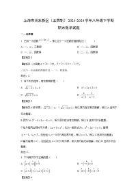 上海市浦东新区(五四制)2023-2024学年八年级下学期期末数学试卷(解析版)