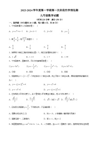 安徽省 马鞍山市七中教育集团2023—2024学年九年级上学期期中数学试卷
