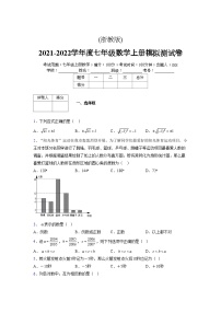 浙教版2021-2022学年度七年级数学上册模拟测试卷  (89)【含简略答案】