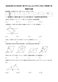 陕西省咸阳市永寿县常宁镇中学2024-2025学年九年级上学期期中检测数学试题