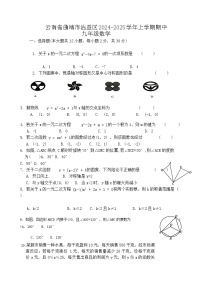 云南省曲靖市沾益区2024-2025学年上学期九年级数学期中试卷