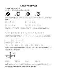 山东省滨州市邹平市孙镇中学2024-2025学年九年级上学期期中考试数学试卷(无答案)