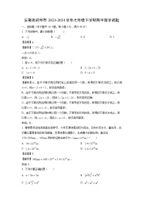 安徽省蚌埠市2023-2024学年七年级下学期期中数学试卷(解析版)