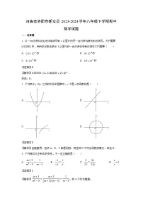 河南省洛阳市新安县2023-2024学年八年级下学期期中数学试卷(解析版)