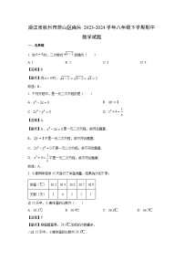 浙江省杭州市萧山区南片2023-2024学年八年级下学期期中数学试卷(解析版)