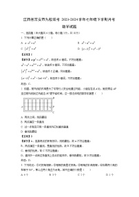 江西省吉安市九校联考2023-2024学年七年级下学期月考数学试卷(解析版)