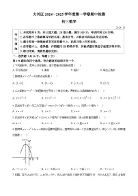 北京市大兴区2024~2025学年上学期九年级数学期中试卷