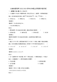 云南省昆明市2022-2023学年七年级上学期期中数学试卷(解析版)