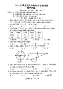 江苏省泰州市姜堰区2024-2025学年九年级上学期期中数学试题