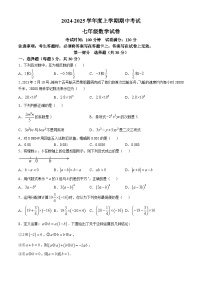 辽宁省抚顺市新抚区2024-2025学年七年级上学期11月期中数学试题