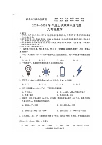 湖北省荆门市沙洋县2024-2025学年九年级上学期期中练习数学试题