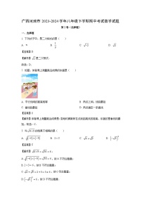 广西河池市2023-2024学年八年级下学期期中考试数学试卷(解析版)
