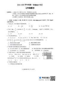 广东省韶关市翁源县2024-2025学年七年级上学期11月期中数学试题