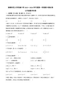 湖南师大附中教育集团2023-2024学年七年级上学期期中数学试题（原卷及解析版）